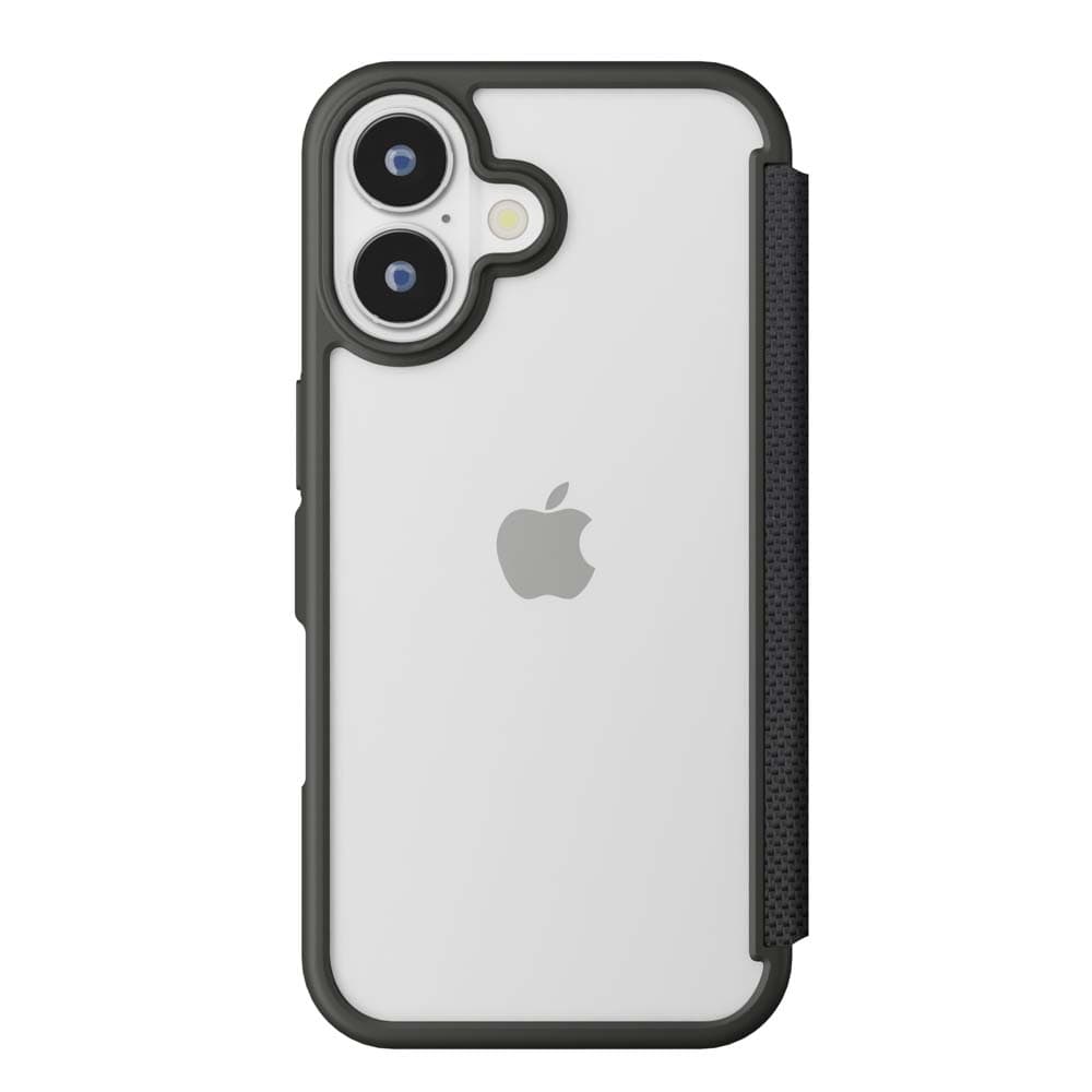 PGA iPhone 16 Glass Flip Case Nylon Mesh/Black PG-24AGF04BK 70g