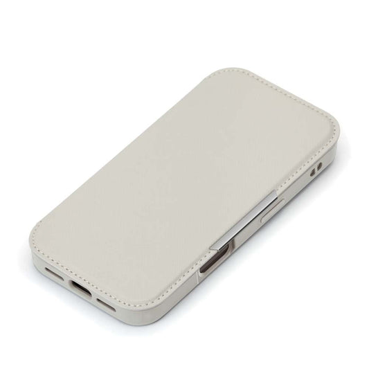 PGA Glass Flip Case for iPhone 16 Saffiano Gray PG-24AGF05GY 70g