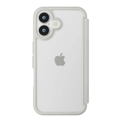 PGA Glass Flip Case for iPhone 16 Saffiano Gray PG-24AGF05GY 70g