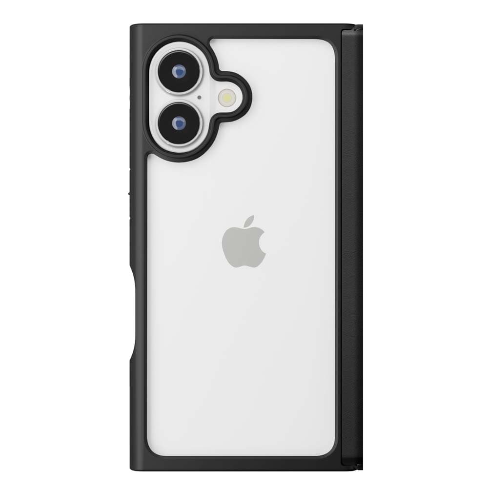 PGA Clear Flip Case for iPhone 16 Black PG-24ACF01BK 70g
