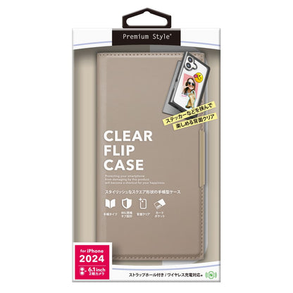 PGA Clear Flip Case for iPhone 16 Beige PG-24ACF02BE 70g