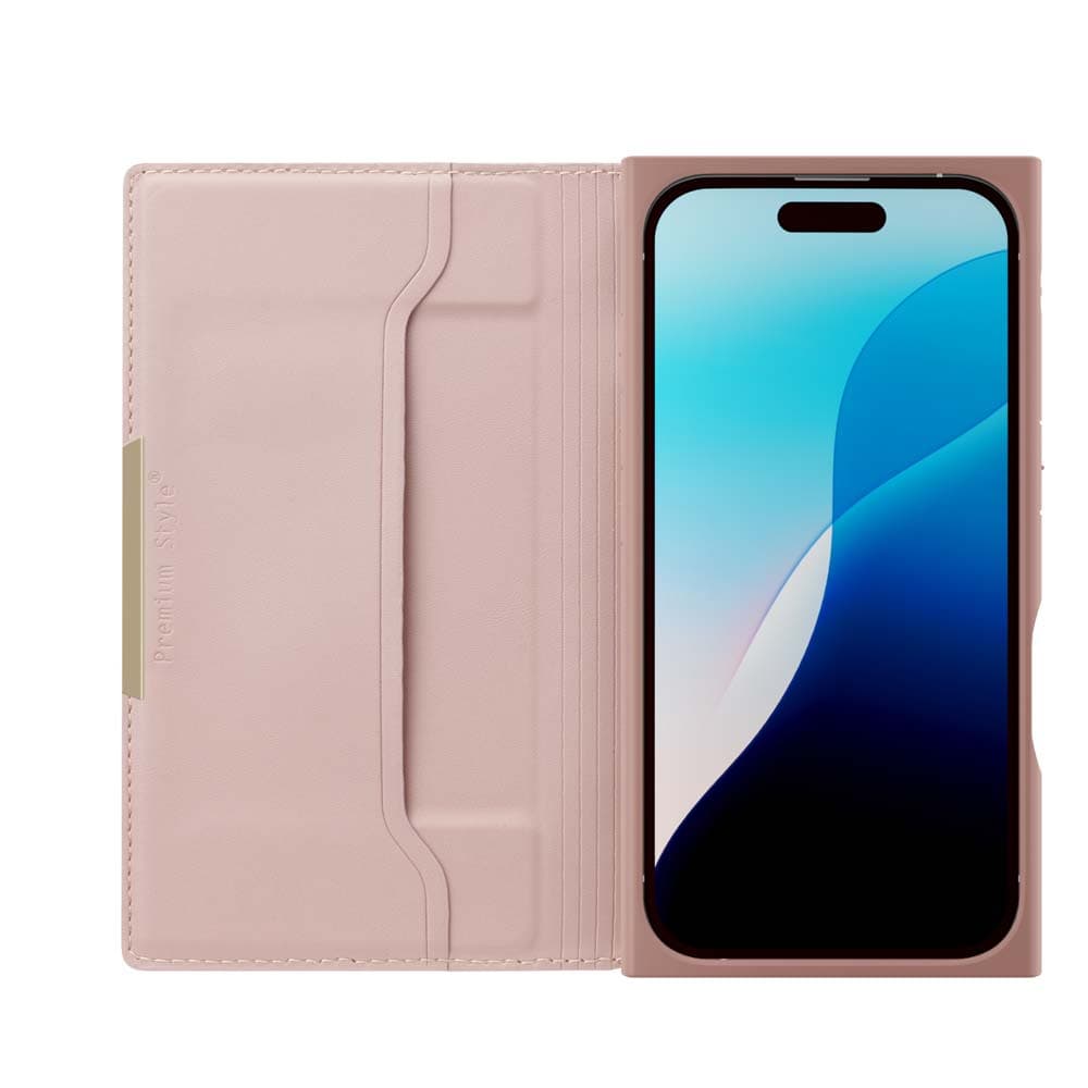 PGA iPhone 16 Clear Flip Case Suede/Pink PG-24ACF06PK 70g