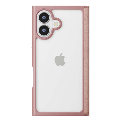 PGA iPhone 16 Clear Flip Case Suede/Pink PG-24ACF06PK 70g
