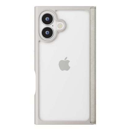 PGA Clear Flip Case for iPhone 16 Suede Gray PG-24ACF07GY 70g