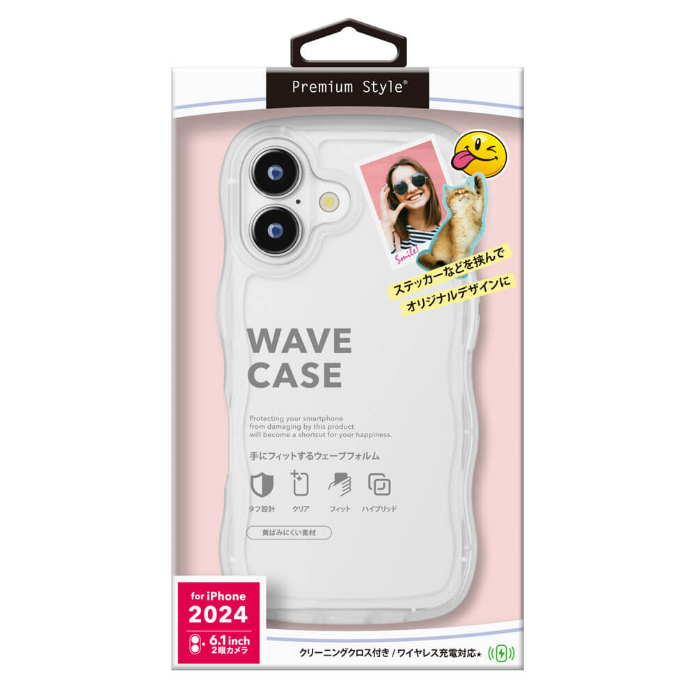PGA iPhone 16 Clear Wave Case Clear PG-24AWTP01CL 31g