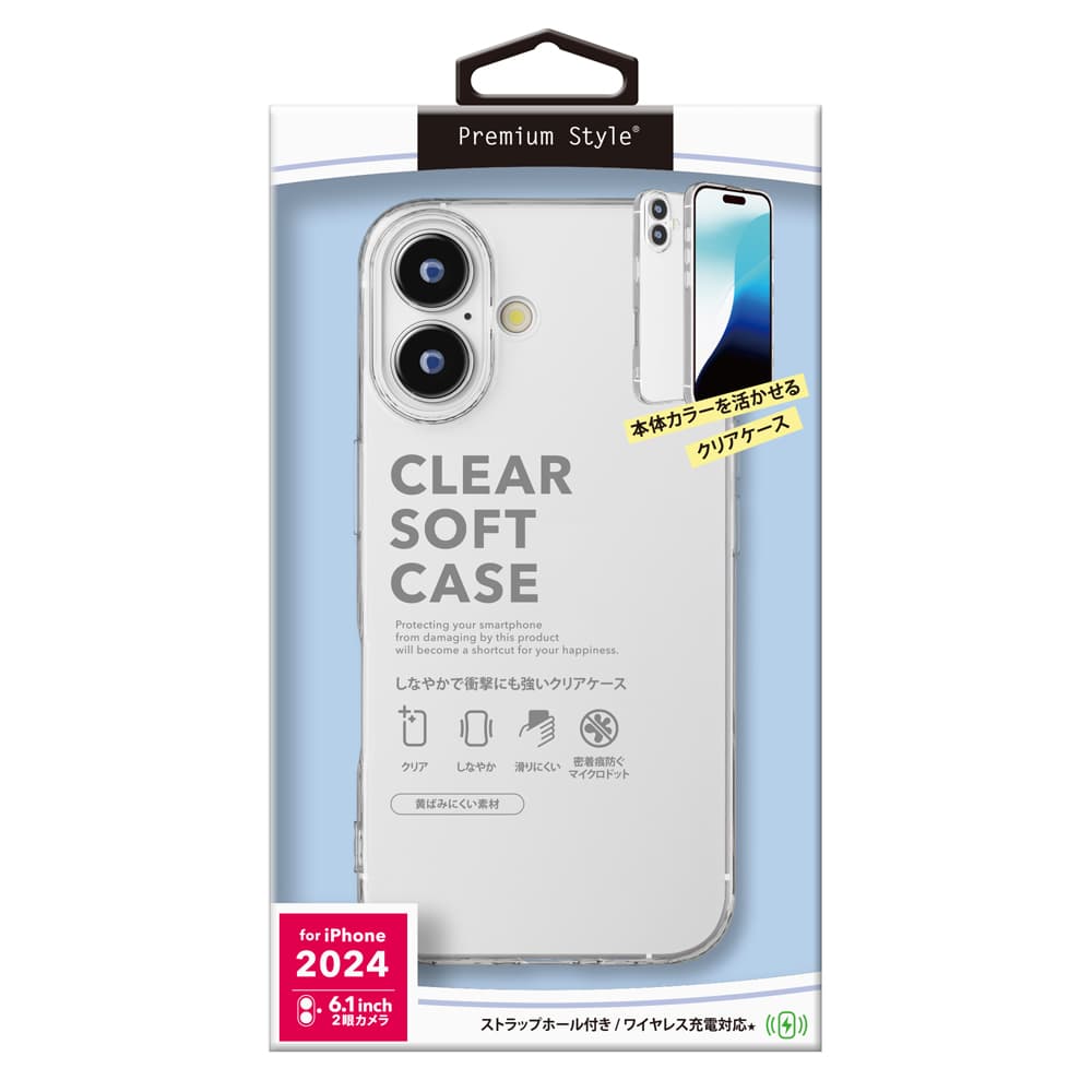 PGA Clear Soft Case for iPhone 16 Clear PG-24ATP01CL 25g