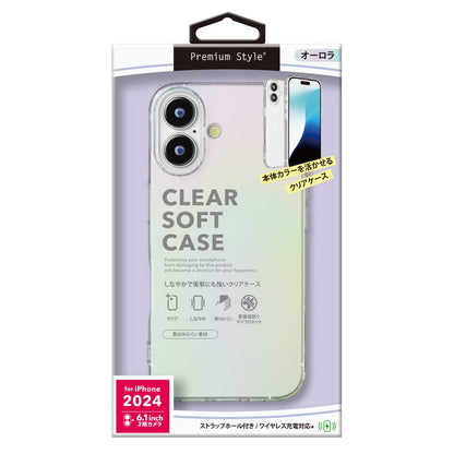 PGA iPhone 16 Clear Soft Case Aurora PG-24ATP02AR 25g