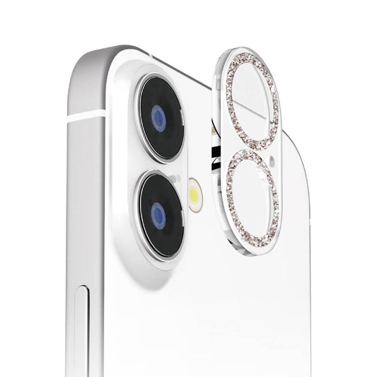 PGA iPhone 16/16 Plus Dual Camera Full Protector Glitter Silver