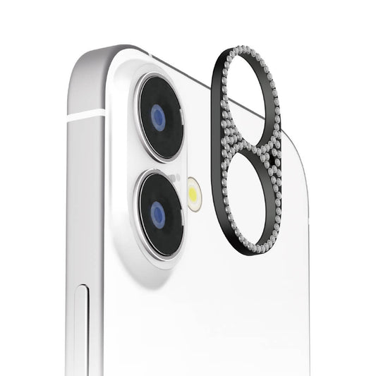 PGA iPhone 16/16 Plus Dual Camera Lens Frame Rhinestone/Black
