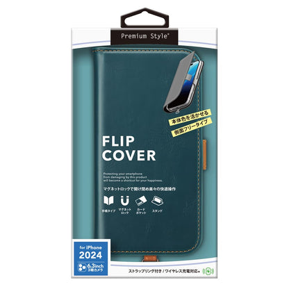 PGA iPhone 16 Pro Flip Cover Blue PG-24BFP01BL