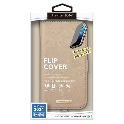 PGA Flip Cover for iPhone 16 Pro Saffiano Beige 75g