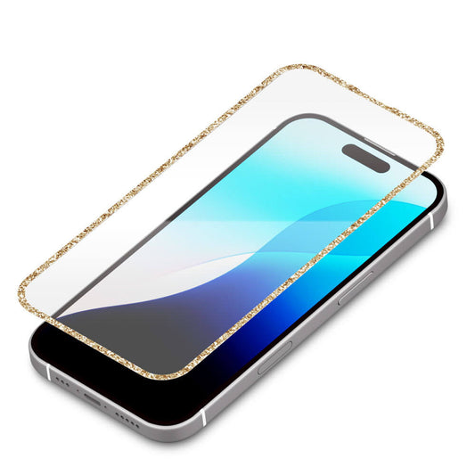 PGA iPhone 16 Pro Full Liquid Crystal Protection Glass Glitter Frame Pink Gold PG-24BGLL03PK 13g