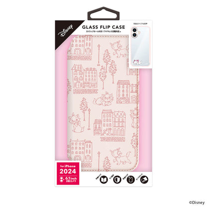PGA Glass Flip Case for iPhone 16 - Disney Marie PG-D24AGF03MAR