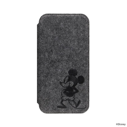 PGA Glass Flip Case for iPhone 16 (Felt) Mickey Mouse PG-D24AGF05MKY