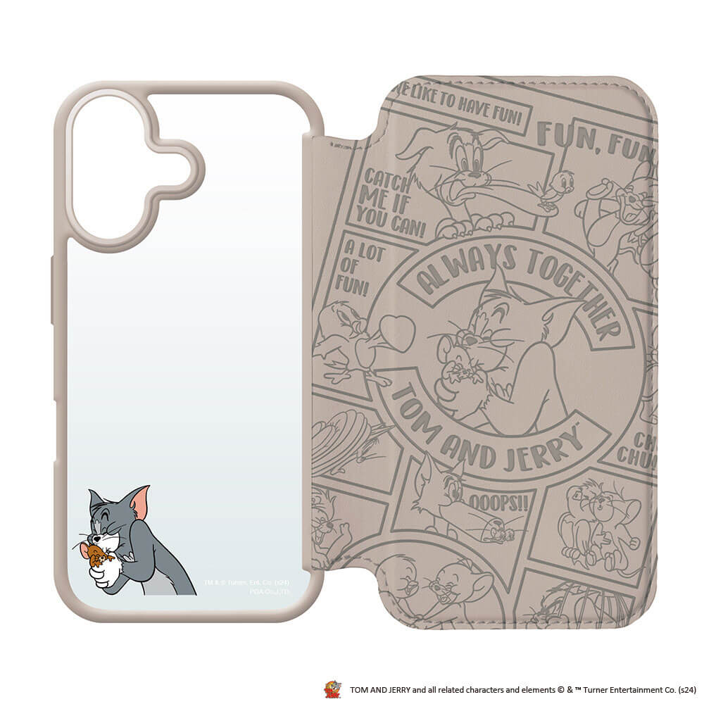 PGA Glass Flip Case for iPhone 16 - Tom and Jerry PG-W24AGF01TAJ