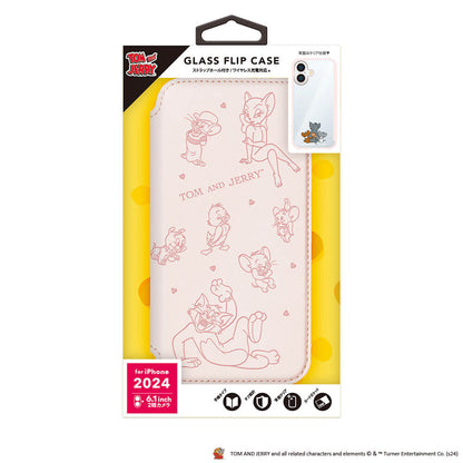 PGA Glass Flip Case for iPhone 16 - Tom and Jerry PG-W24AGF02TAJ
