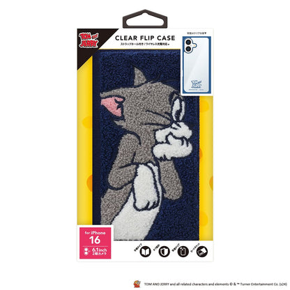 PGA Clear Flip Case for iPhone 16 (Sagara Embroidery) Tom PG-W24ACF01TOM