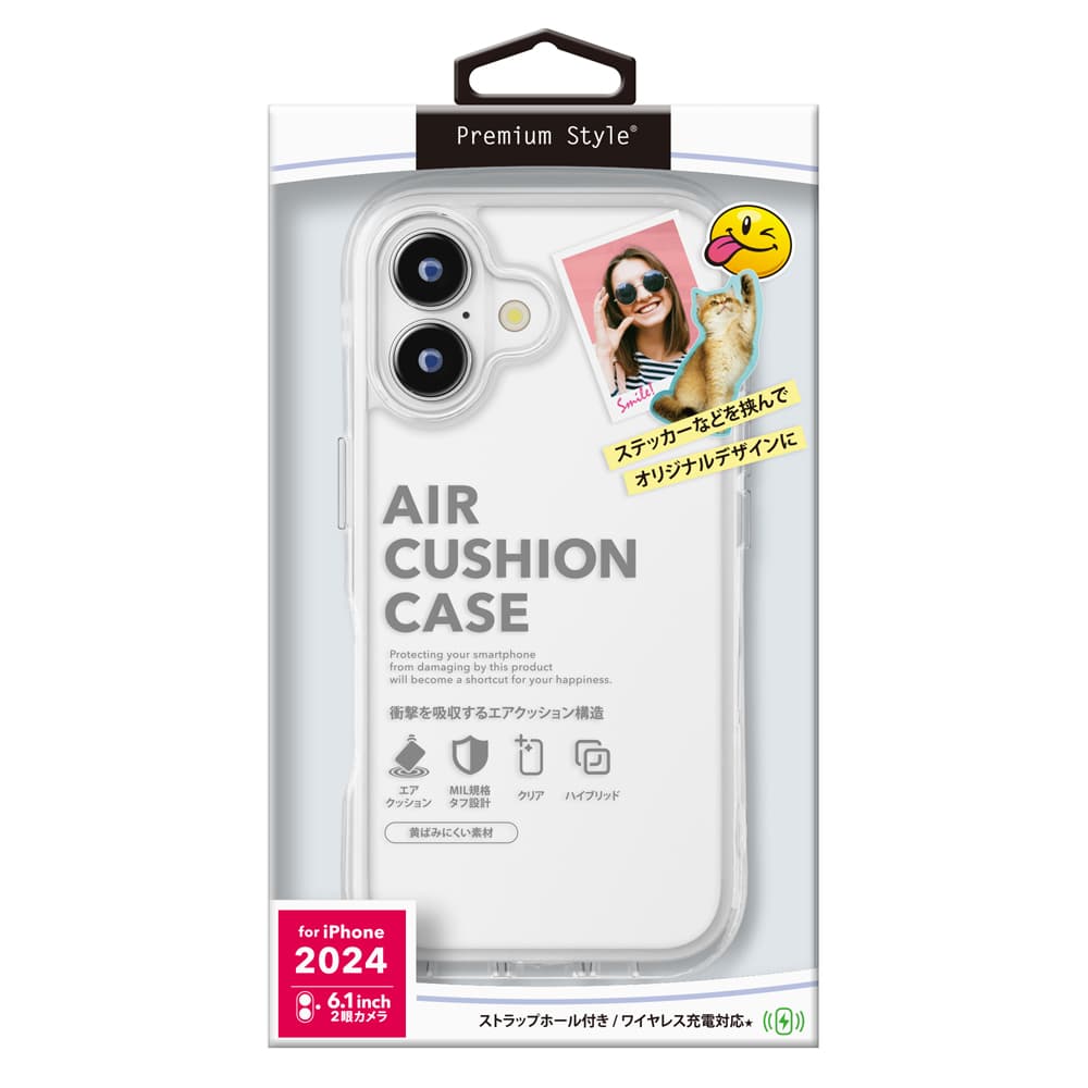 PGA iPhone 16 Air Cushion Case Snow PG-24APTA08CL 38g