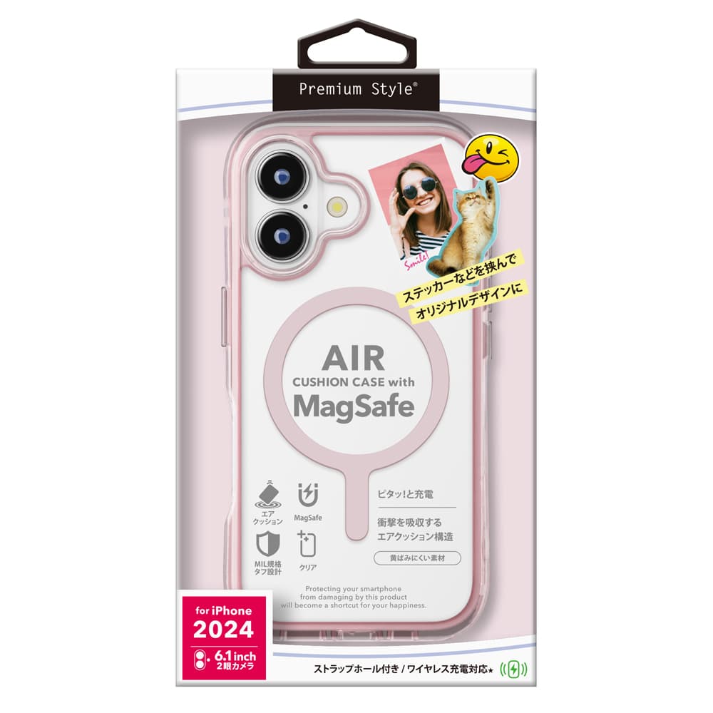PGA iPhone 16 MagSafe Compatible Air Cushion Case Sakura PG-24AMGPTA03PK 41g