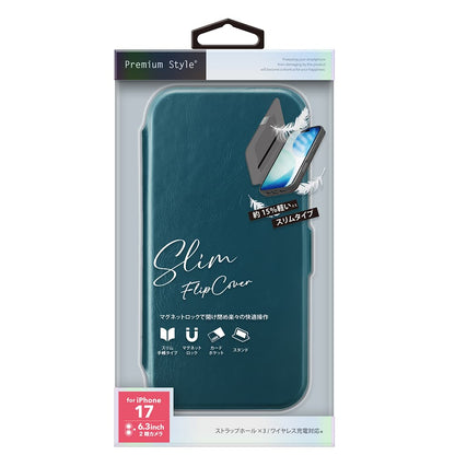 PGA iPhone 17 Slim Flip Cover Blue PG-25AFP05BL 65g