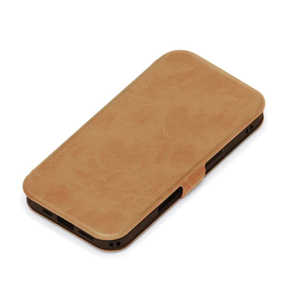PGA iPhone 17用 スリムフリップカバー キャメル PG-25AFP08BE 65g