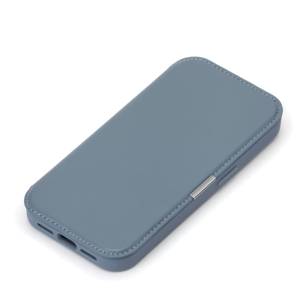 PGA iPhone 17用 ガラスフリップケース ブルー PG-25AGF03BL 65g