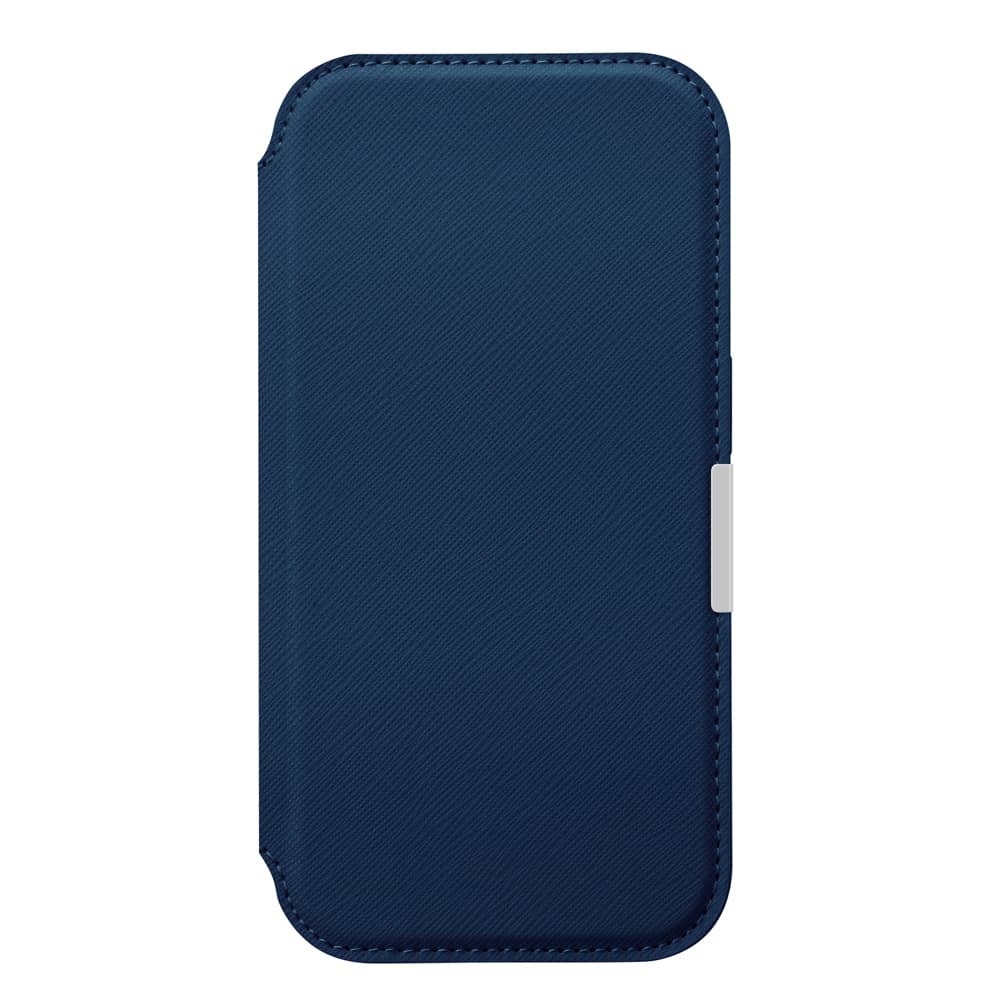 PGA iPhone 17用 ガラスフリップケース サフィアーノ調／ネイビー PG-25AGF04NV 65g