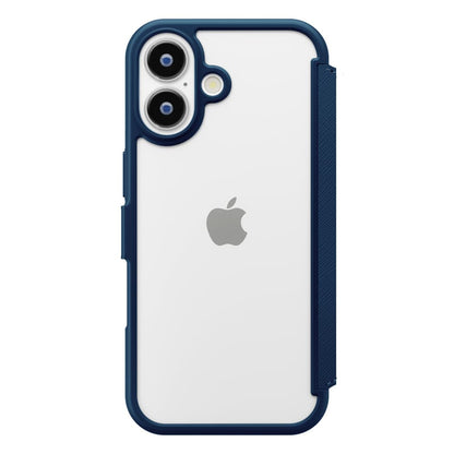 PGA iPhone 17用 ガラスフリップケース サフィアーノ調／ネイビー PG-25AGF04NV 65g
