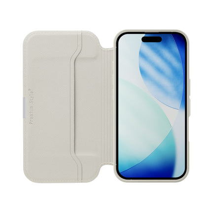 PGA iPhone 17 Glass Flip Case Saffiano Gray PG-25AGF05GY 65g