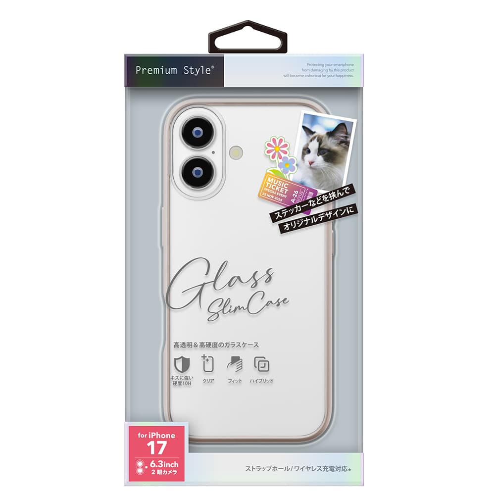 PGA iPhone 17 Glass Slim Case Beige PG-25AGT02BE 30g