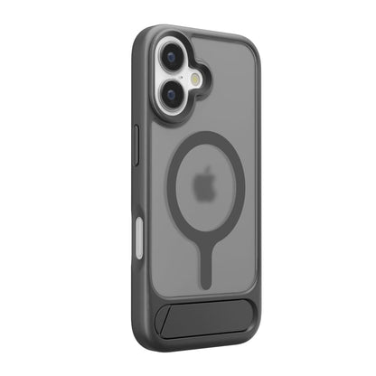 PGA iPhone 17用 MagSafe対応 スタンド付ハイブリッドケース ブラック PG-25AMH05BK 45g