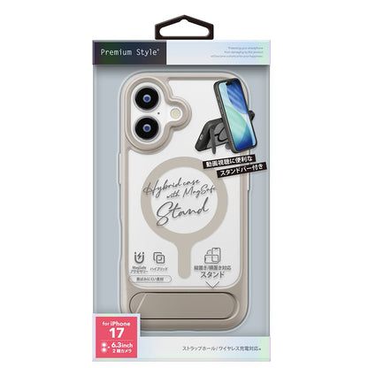 PGA iPhone 17 MagSafe Compatible Hybrid Case with Stand Beige PG-25AMH06BE 45g