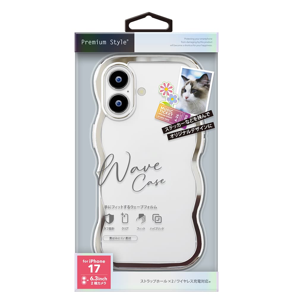 PGA iPhone 17 Wave Case Metal Silver PG-25AWH03SV 35g