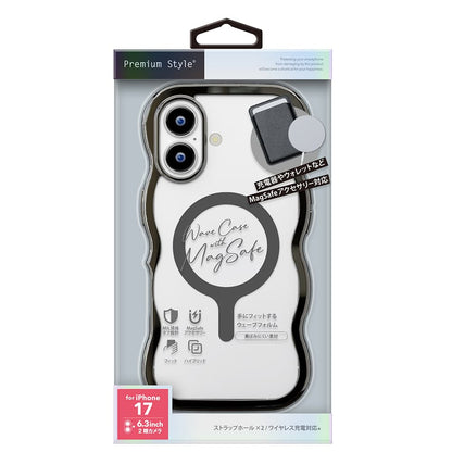 PGA MagSafe Compatible Wave Case for iPhone 17 - Metal Black PG-25AMW02BK 35g