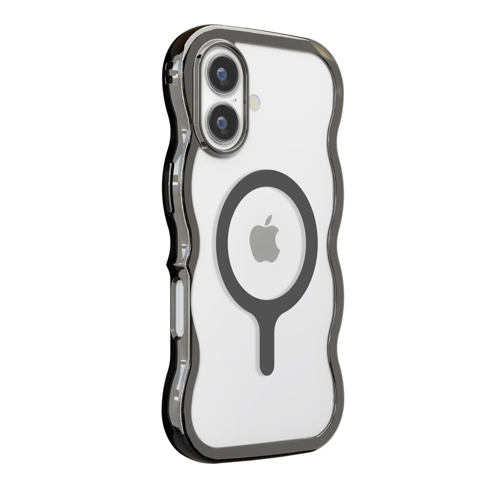 PGA MagSafe Compatible Wave Case for iPhone 17 - Metal Black PG-25AMW02BK 35g