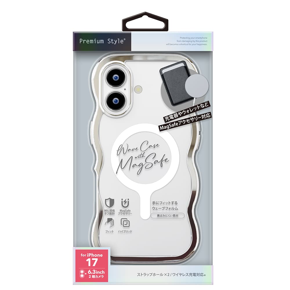 PGA Wave Case for iPhone 17 - MagSafe Compatible - Metal Silver