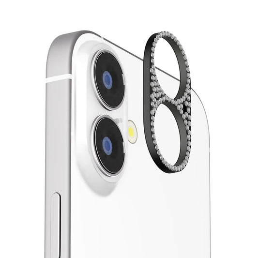 PGA Camera Lens Frame for iPhone 17/16/16 Plus - Rhinestone/Black 6g