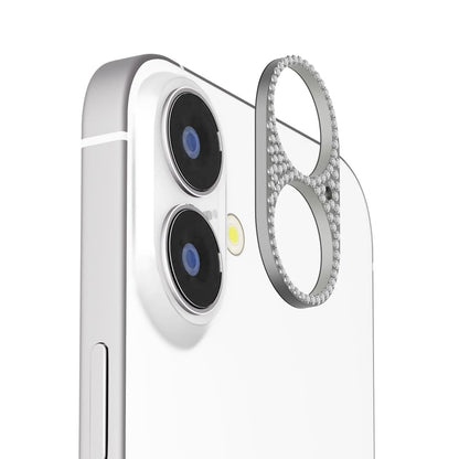 PGA Camera Lens Frame for iPhone 17/16/16 Plus - Rhinestone/Silver 6g