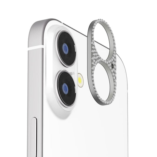 PGA Camera Lens Frame for iPhone 17/16/16 Plus - Rhinestone/Silver 6g
