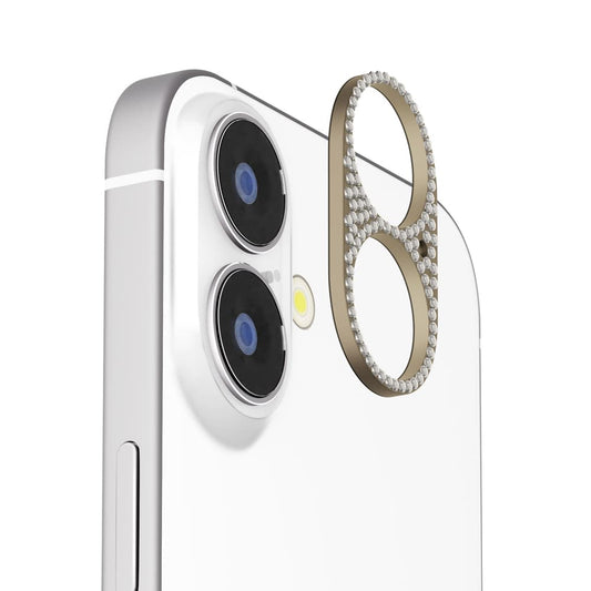 PGA Camera Lens Frame for iPhone 17/16/16 Plus - Rhinestone/Gold