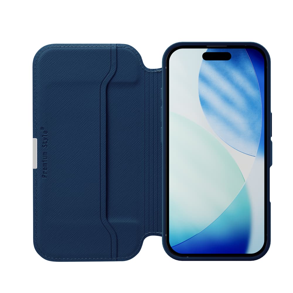 PGA Glass Flip Case for iPhone 17 Pro - Saffiano Pattern/Navy 65g