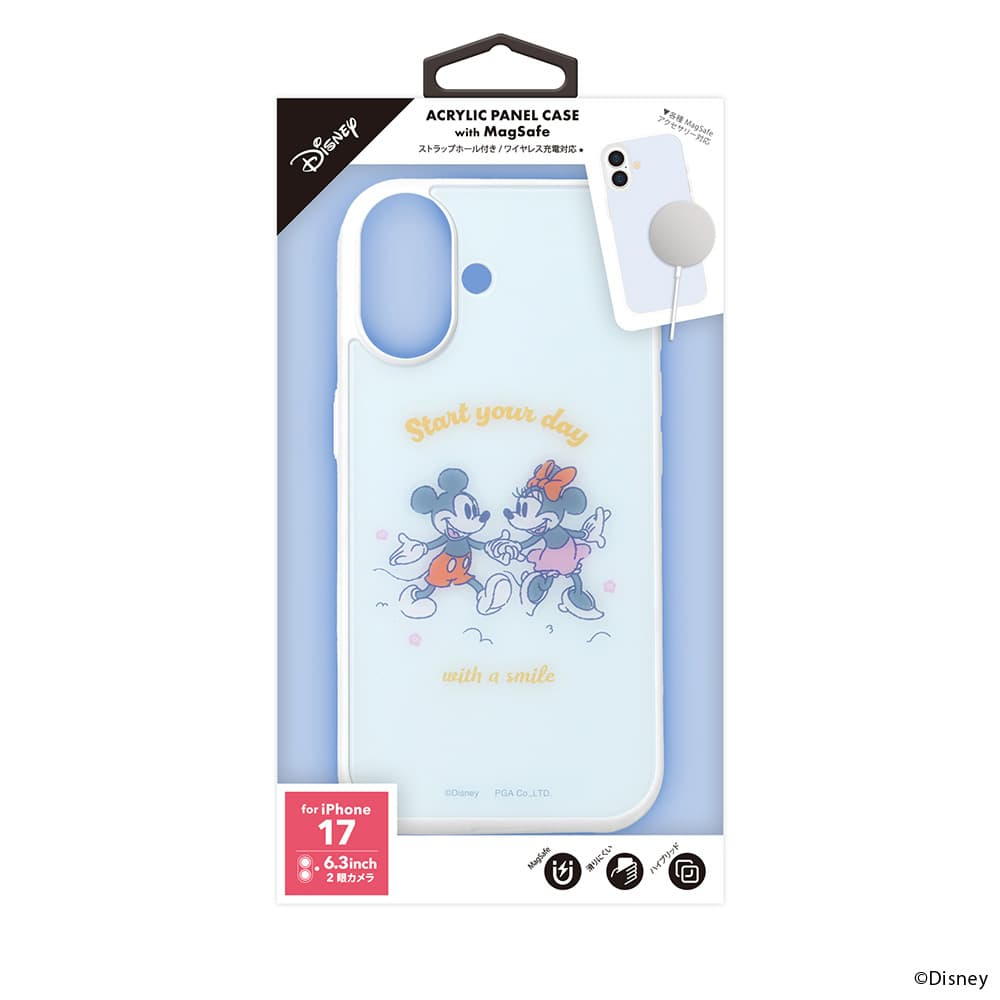 PGA MagSafe Compatible Acrylic Panel Case for iPhone 17 Mickey & Minnie PG-D25AMP01MM 50g