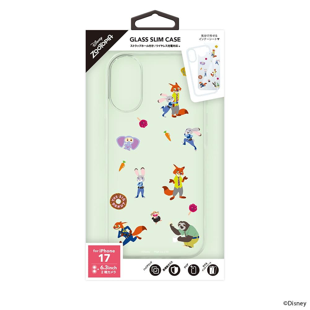 PGA Glass Slim Case for iPhone 17 - Zootopia PG-D25AGT03ZTP 30g