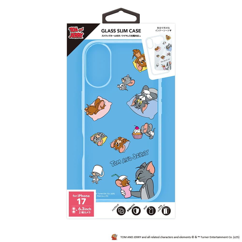 PGA Glass Slim Case for iPhone 17 - Tom and Jerry PG-W25AGT01TAJ 30g