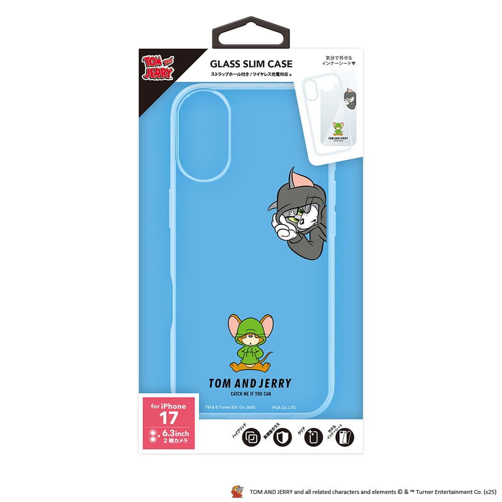 PGA Glass Slim Case for iPhone 17 - Tom and Jerry PG-W25AGT02TAJ 30g