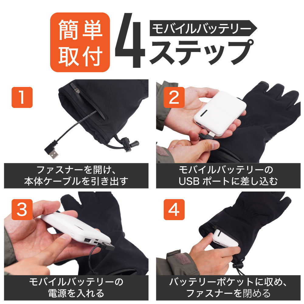 USB Heated Gloves 'Denki Tepokka'