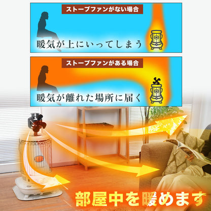 Non-Electric Warm Air Circulation 'Oscillating Stove Fan' STFALLSBK