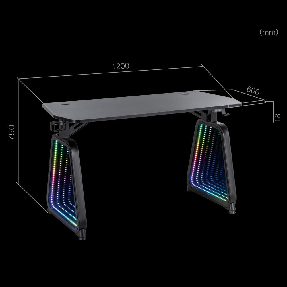 RGB Mirror Gaming Desk - SEEMRGHBK
