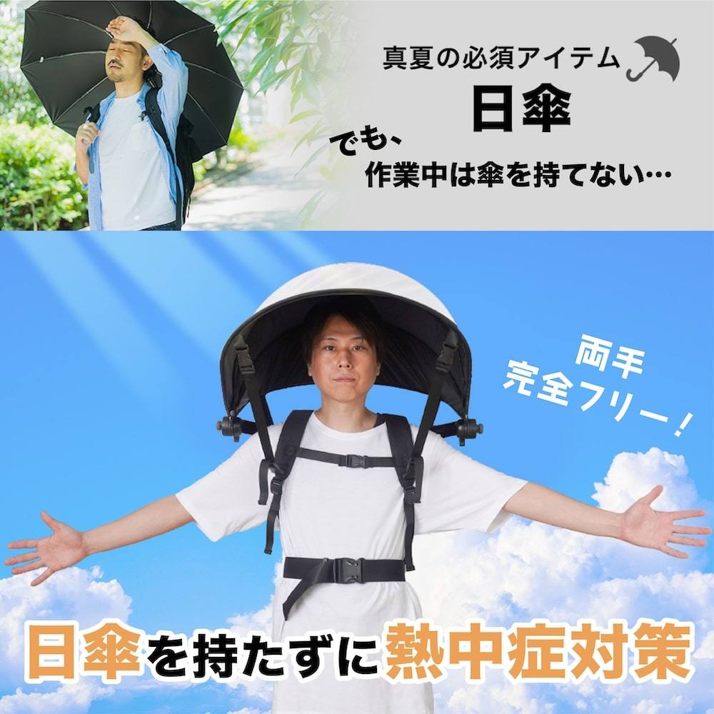 Hands-Free Wearable Sun Umbrella (White) SNTH25CWH