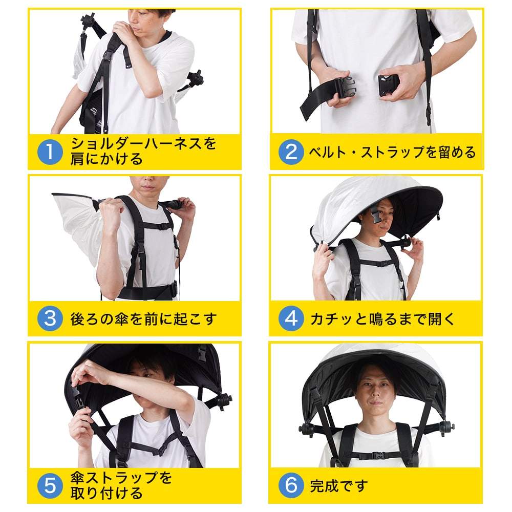 Hands-Free Wearable Sun Umbrella (White) SNTH25CWH